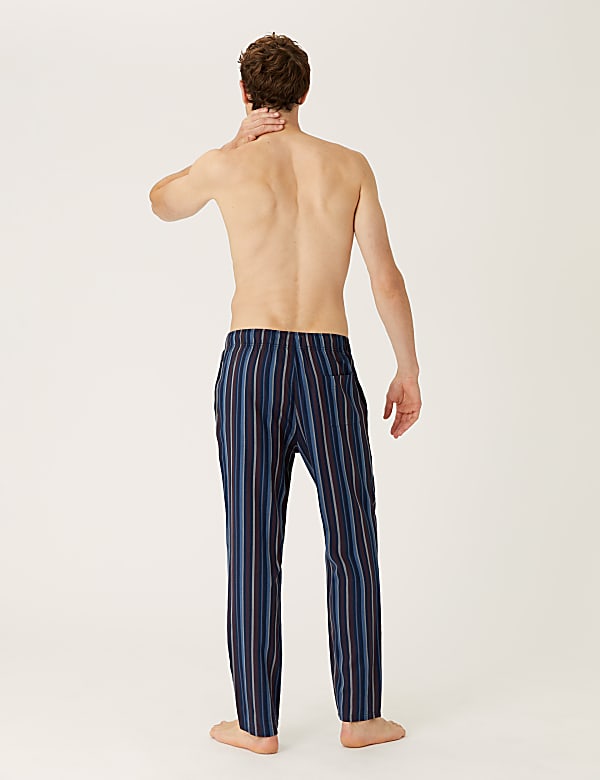 Cotton Blend Striped Pyjama Bottoms