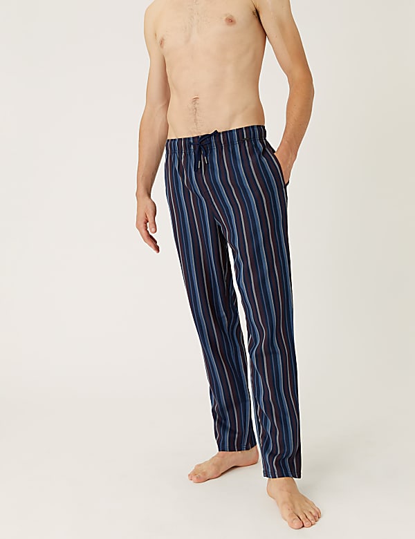 Cotton Blend Striped Pyjama Bottoms