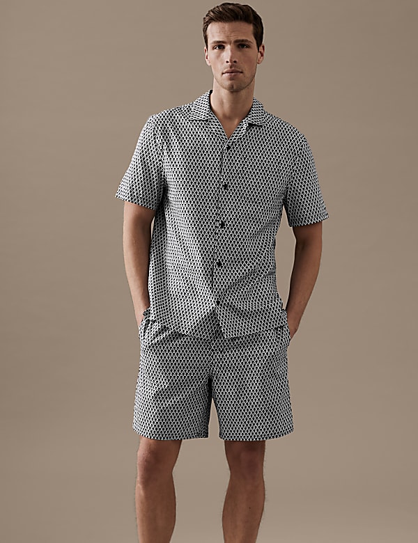 Cotton Rich A Print Pyjama Shorts