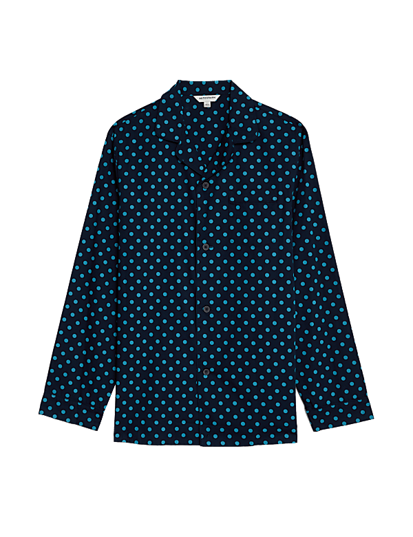 Cotton Rich Polka Dot Pyjama Shirt