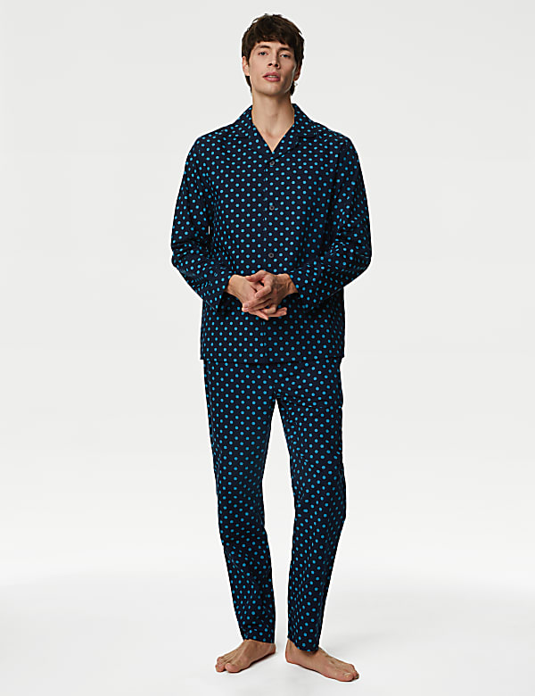 Cotton Rich Polka Dot Pyjama Bottoms NAVY MIX Pyjamas M S JE