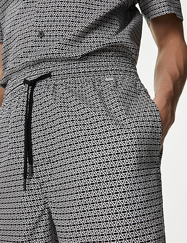 Cotton Rich Printed Pyjama Shorts