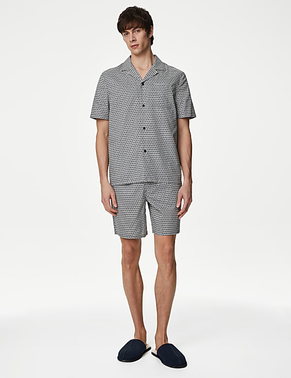 Cotton Rich Printed Pyjama Shorts