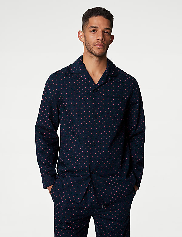 Supima® Cotton Rich Geometric Pyjama Top - CH
