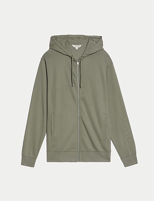 Cotton Rich Zip Up Hoodie - US