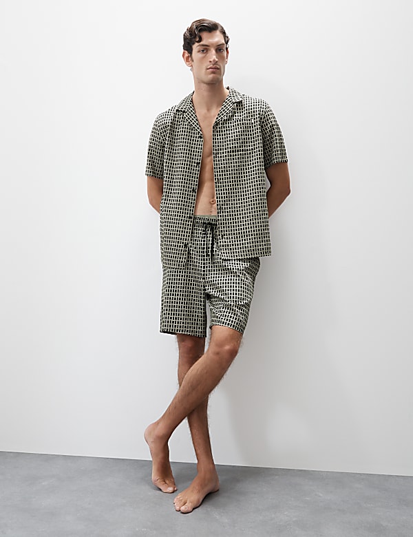 Cotton Rich Printed Pyjama Shorts