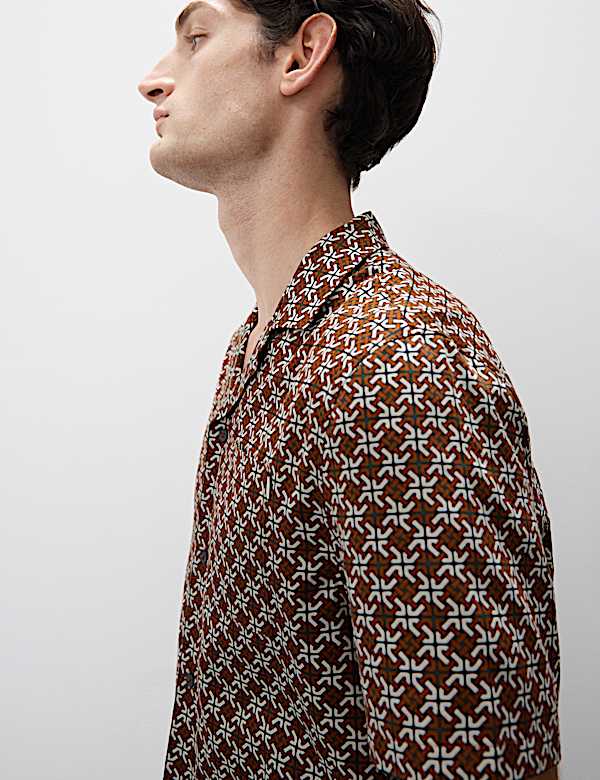 Cotton Rich Geometric Print Pyjama Top