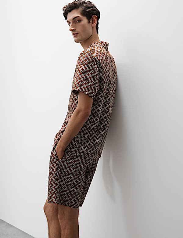 Cotton Rich Geometric Print Pyjama Top