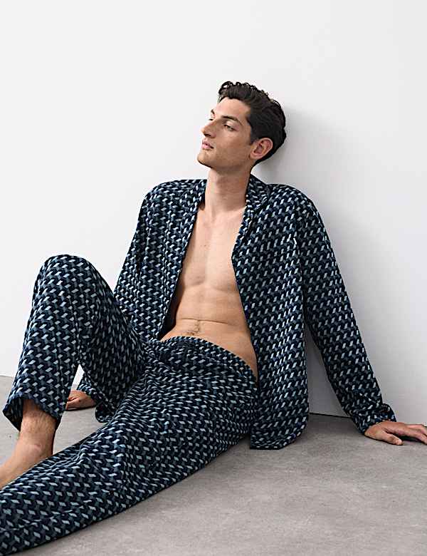 Cotton Rich Geometric Print Pyjama Top - US