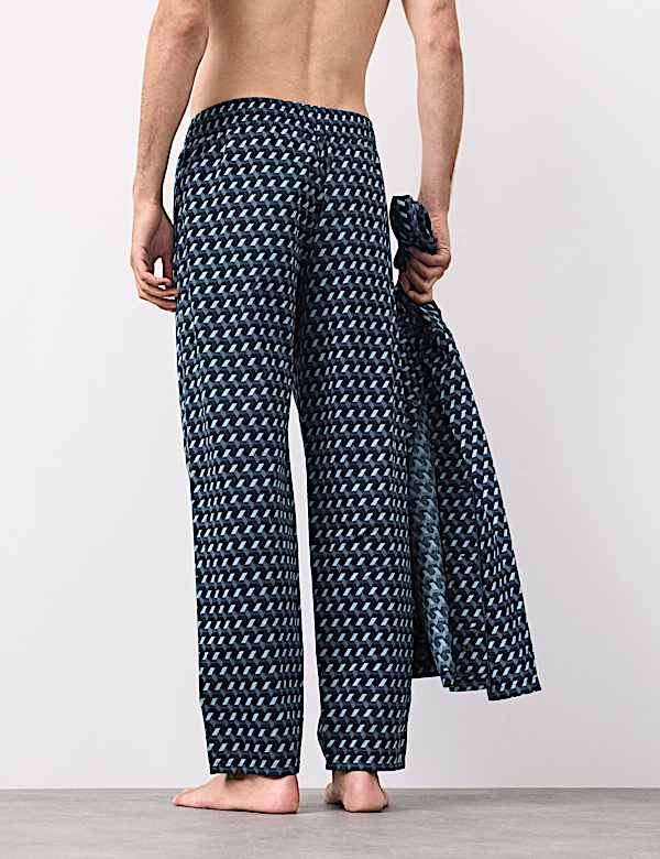 Cotton Rich Geometric Print Pyjama Top - US