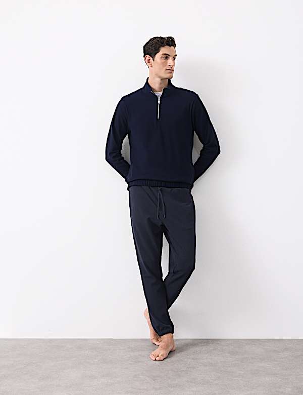 Luxury Fleece Half Zip Loungewear Top - HR