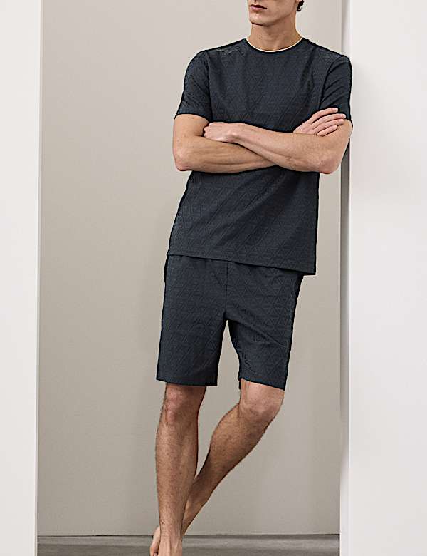 Cotton Rich Jacquard Pyjama Shorts