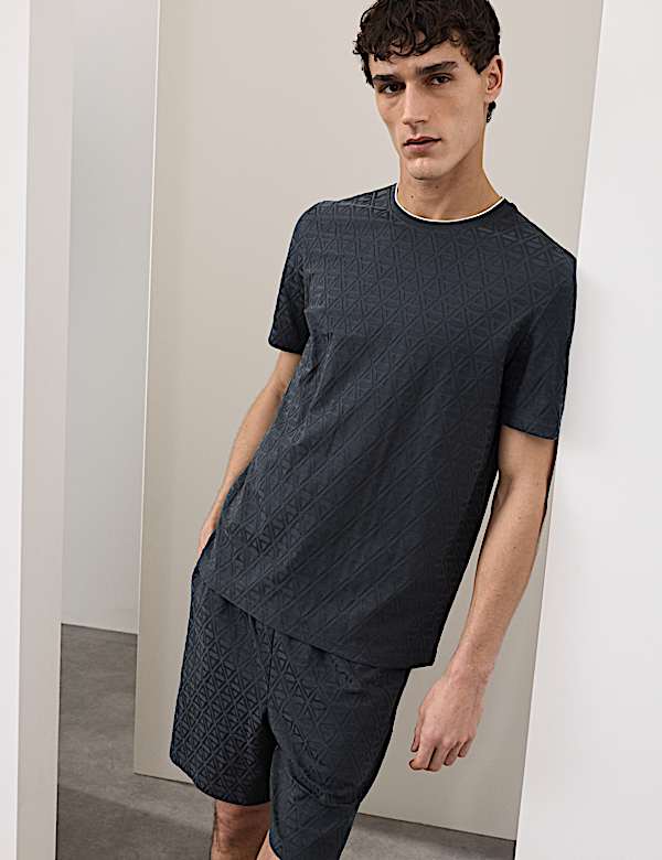 Cotton Rich Textured Loungewear Top