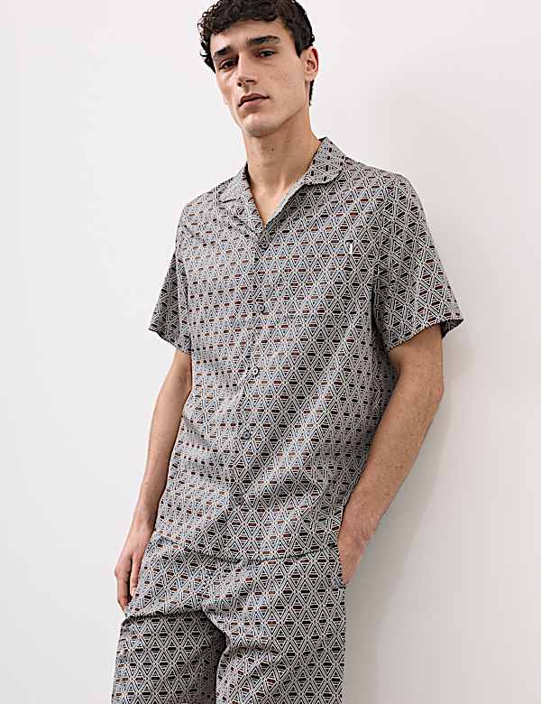 Cotton Rich Printed Pyjama Top