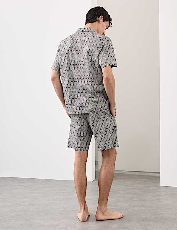 חולצת פיג'מה מבד עשיר בכותנה בהדפס - IL