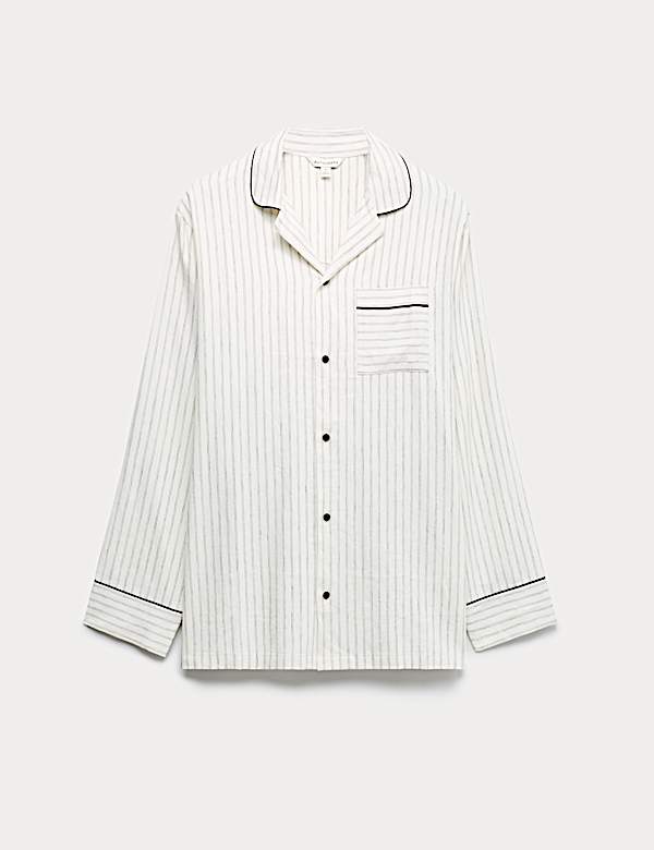 G&oacute;ra od piżamy w paski z przewagą lnu - PL