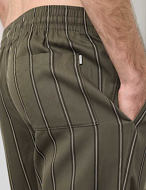 Slim Fit Pure Lyocell Striped Pyjama Bottoms - UA