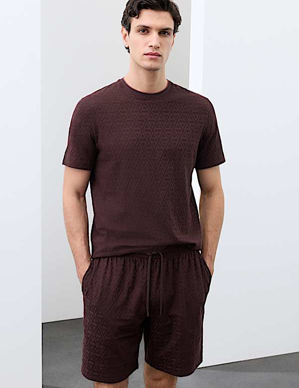 Cotton Rich Jacquard Pyjama Shorts