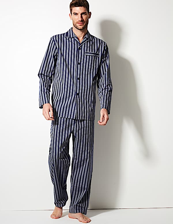 Cotton Blend Striped Pyjama Set