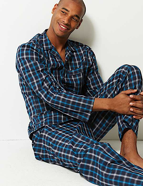Cotton Blend Checked Pyjama Set