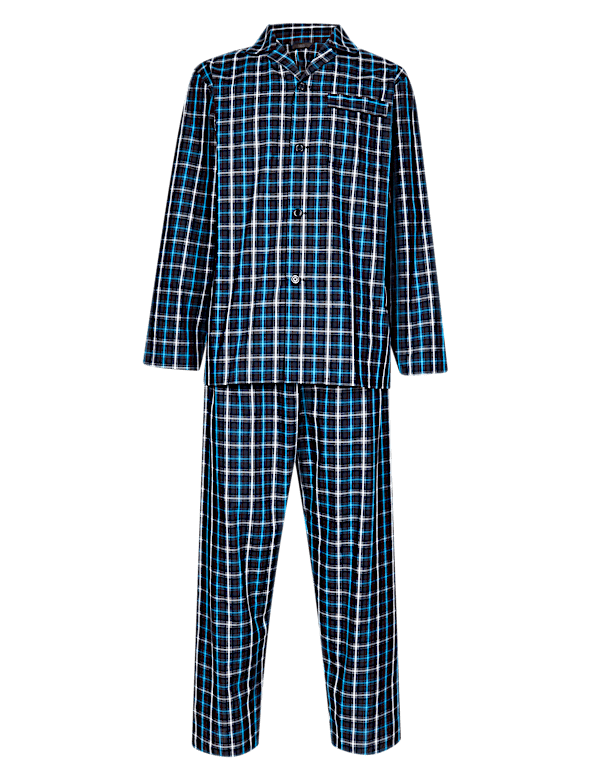 Cotton Blend Checked Pyjama Set