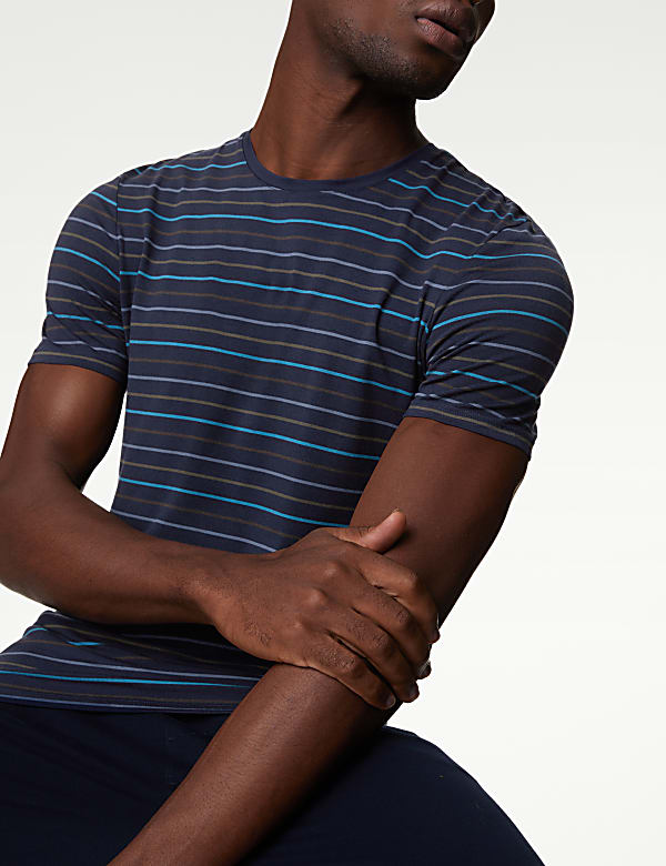 Supima® Cotton Blend Striped T-Shirt Vest - MX