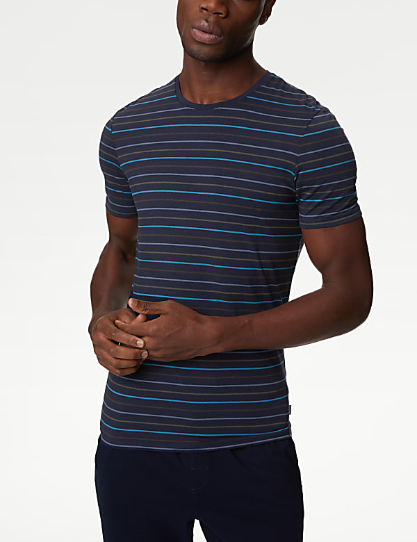 Supima® Cotton Blend Striped T-Shirt Vest