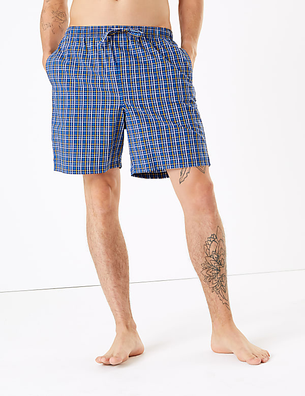 Cotton Mini Checked Pyjama Shorts Set