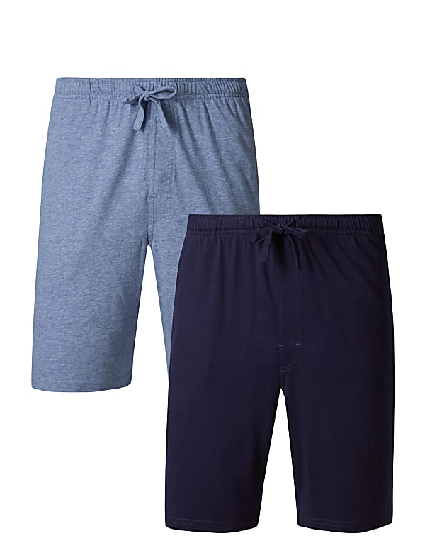 2 Pack Pure Cotton Jersey Pyjama Shorts