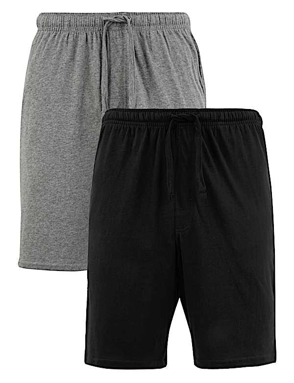 2 Pack Pure Cotton Jersey Pyjama Shorts