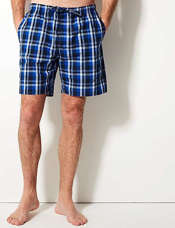 Pure Cotton Checked Pyjama Shorts Set