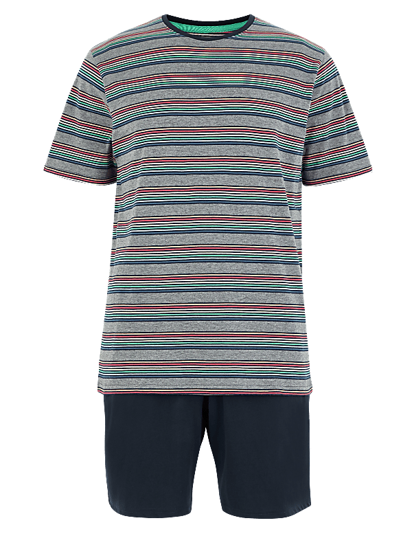 Pure Cotton Striped Pyjama Short set