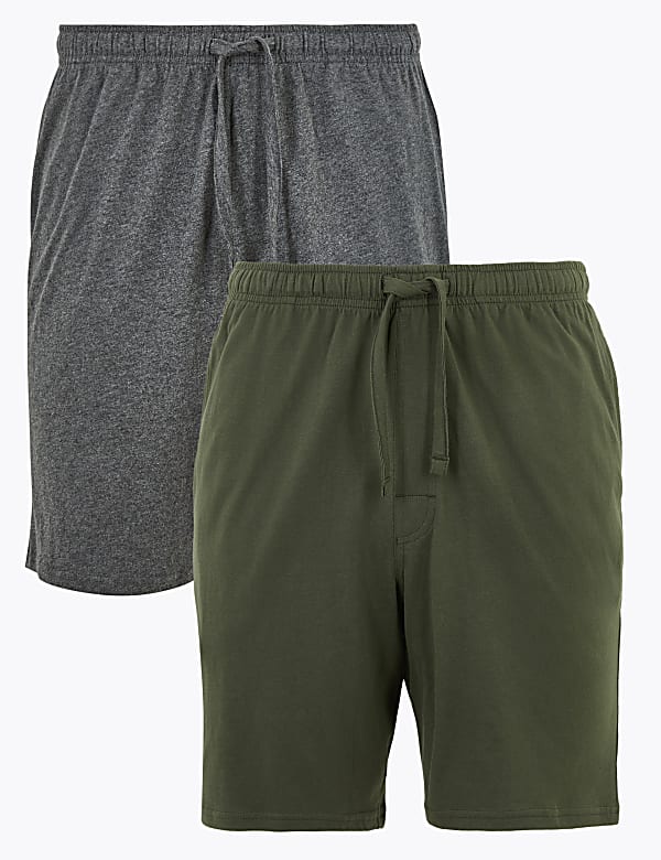 2 Pack Pure Cotton Jersey Pyjama Shorts