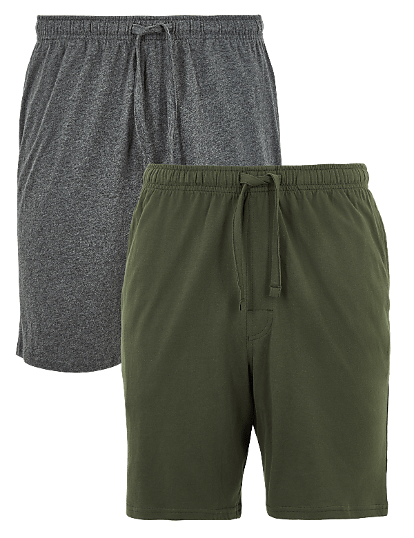 2 Pack Pure Cotton Jersey Pyjama Shorts