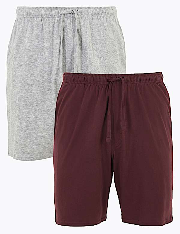 2 Pack Pure Cotton Jersey Pyjama Shorts