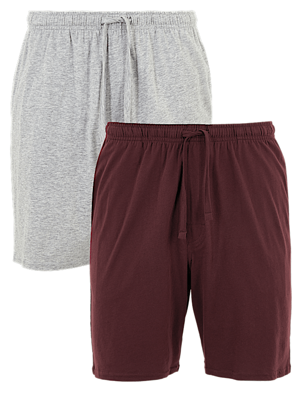 2 Pack Pure Cotton Jersey Pyjama Shorts