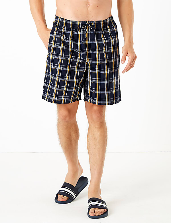 2 Pack Cotton Checked Pyjama Shorts