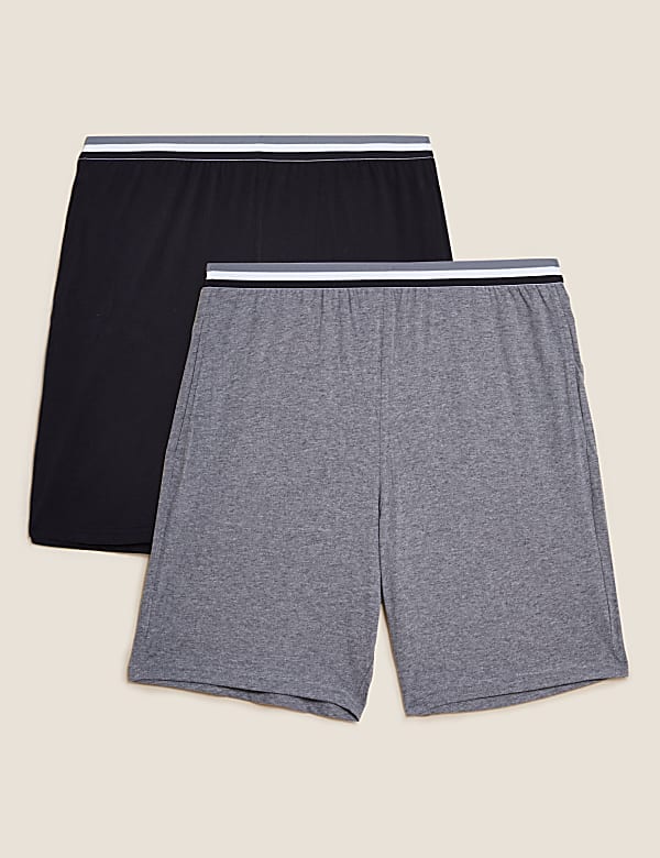 2 Pack Pure Cotton Pyjama Shorts