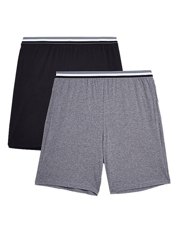 2 Pack Pure Cotton Pyjama Shorts