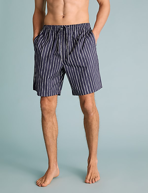 2 Pack Pure Cotton Printed Pyjama Shorts