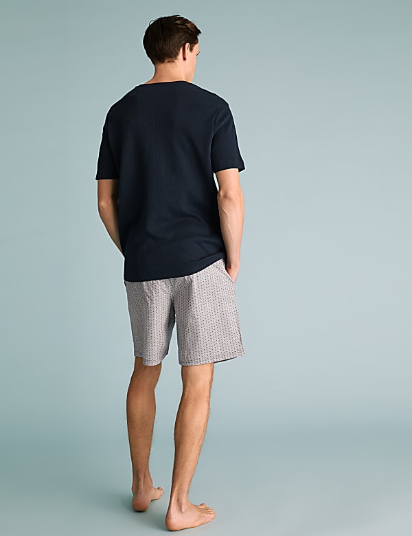 2 Pack Pure Cotton Printed Pyjama Shorts