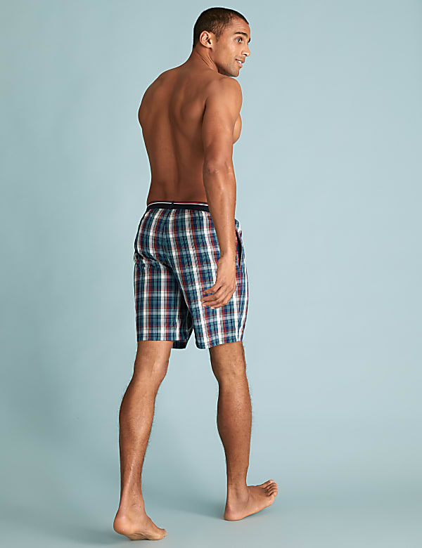 2 Pack Pure Cotton Checked Pyjama Shorts