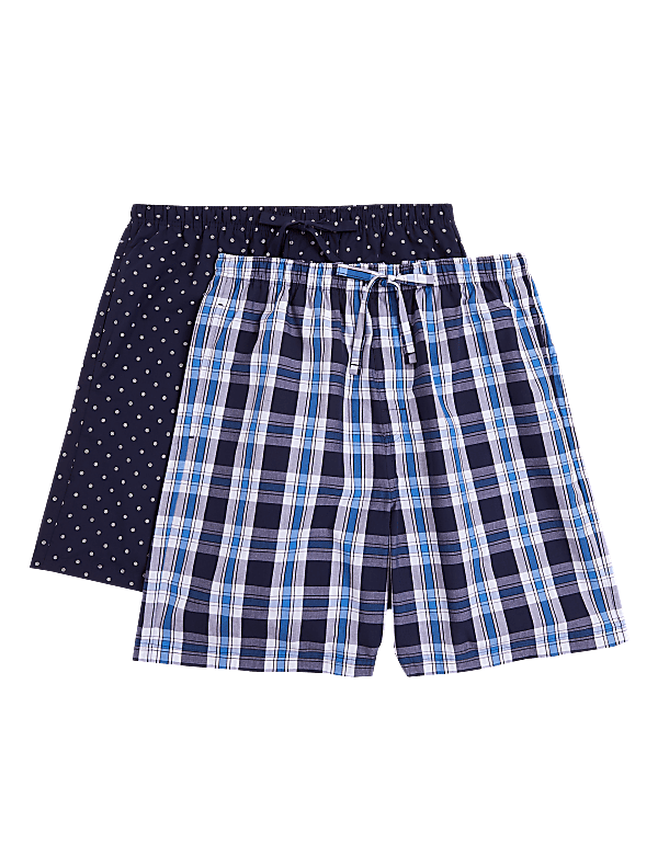 2 Pack Pure Cotton Pyjama Shorts