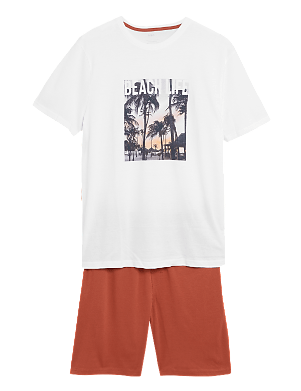 Pure Cotton Beach Graphic Pyjama Set