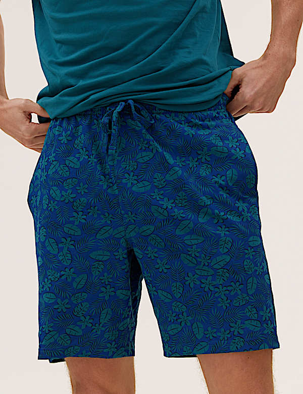 Pure Cotton Leaf Print Pyjama Set