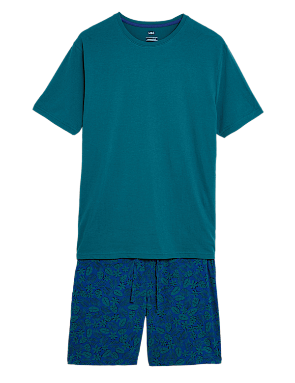 Pure Cotton Leaf Print Pyjama Set