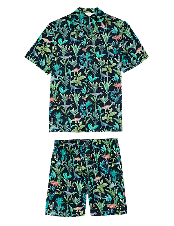 Pure Cotton Dinosaur Print Pyjama Set