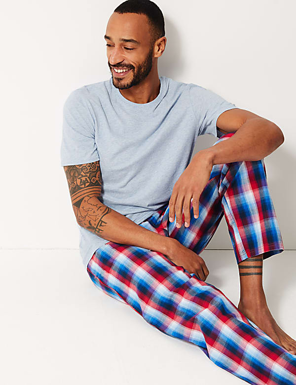 Pure Cotton Checked Pyjama Set