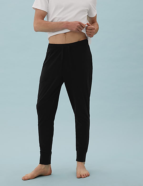 2 Pack Pure Cotton Cuffed Pyjama Bottoms