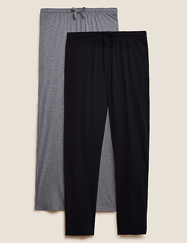 2 pack pure cotton jersey pyjama bottoms sale